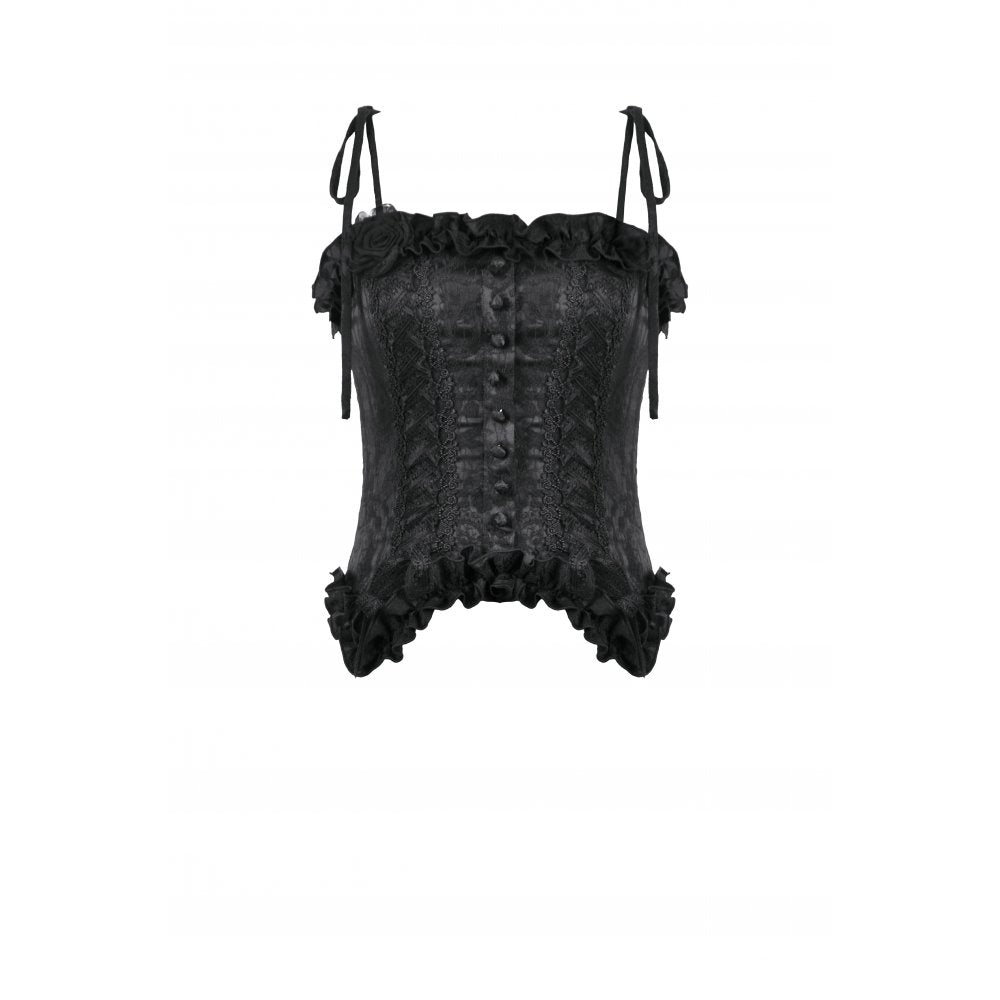 Dark In Love Elegant Floral Jaquard Bustier CW097