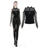 Dark In Love Elise Open Shoulder Net Top TW254