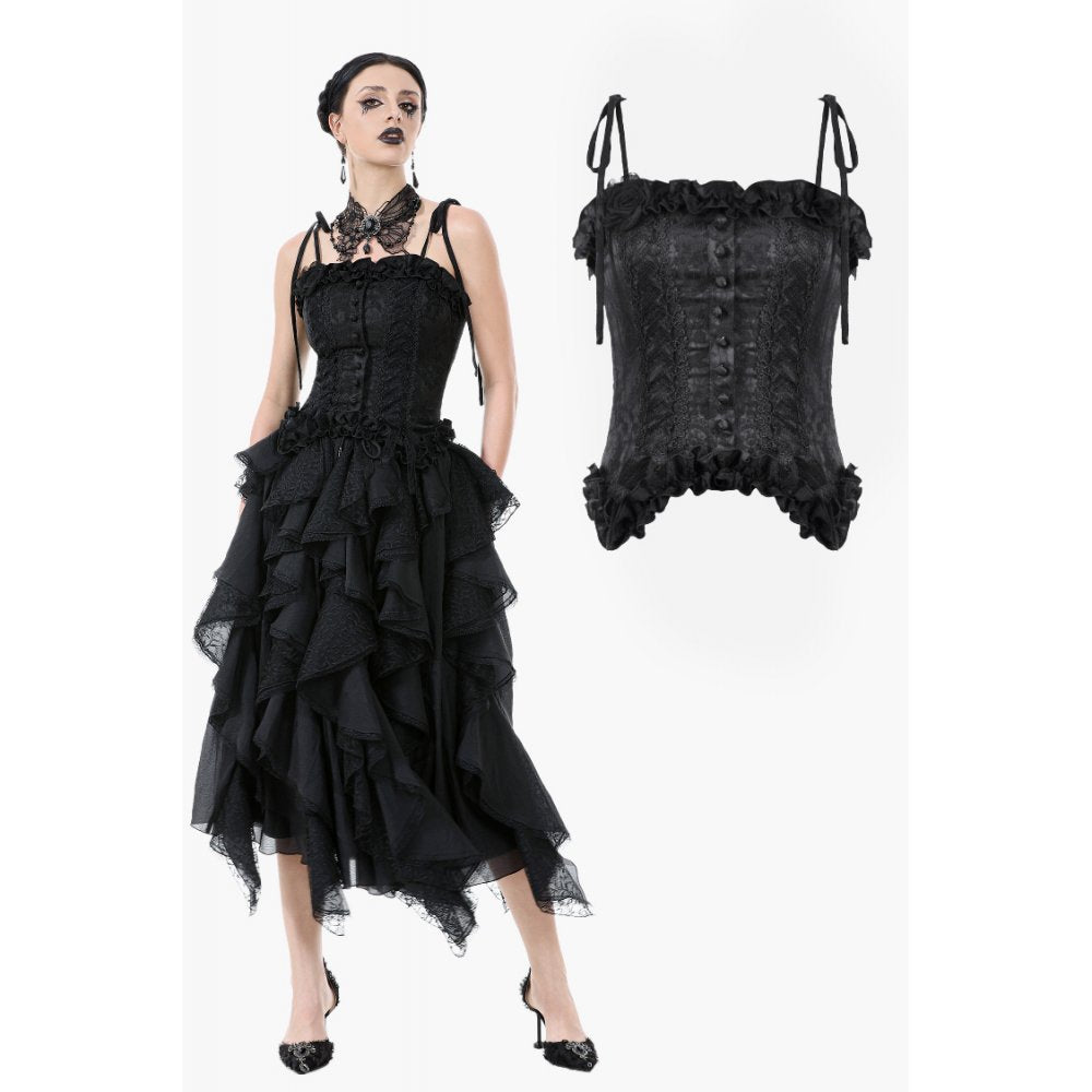 Dark In Love Elegant Floral Jaquard Bustier CW097