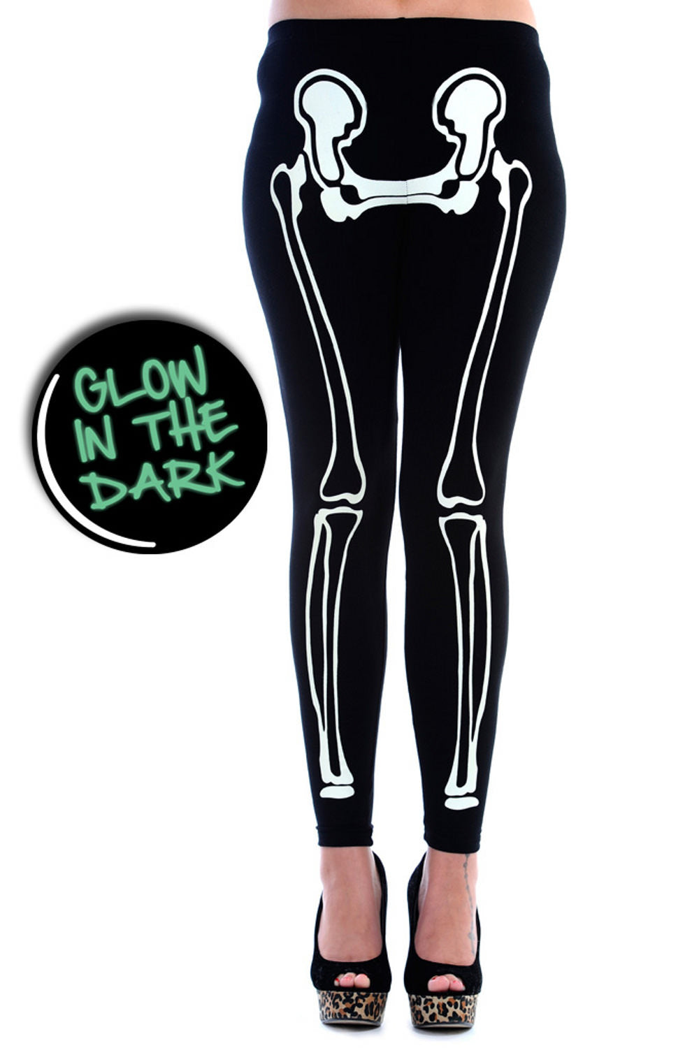 Banned Apparel Glow In The Dark Skeleton Leggings