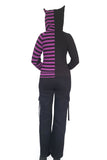 Banned Apparel Shiori Half N Half Zipped Hoodie [Black/Purple]