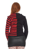 Banned Apparel Shiori Half and Half Zipped Hoodie [Black/Red]