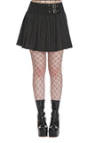 Banned Apparel Black Core Pinstripe Skater Skirt