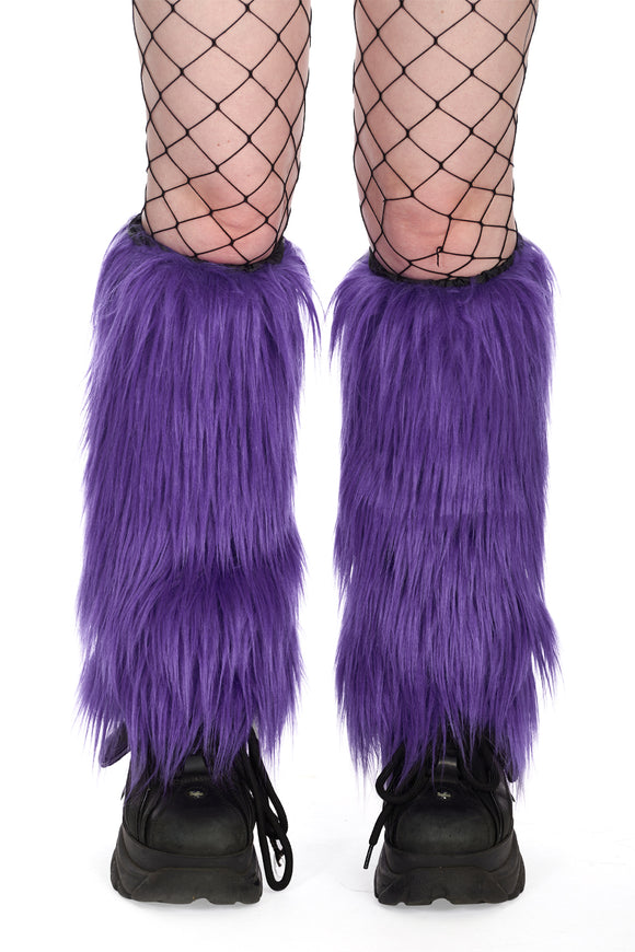 Banned Apparel Buffy Fuzzy Legwarmers [Purple]