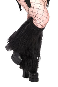 Banned Apparel Buffy Fuzzy Legwarmers [Black]