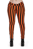 Banned Apparel Forever Yours Striped Trousers [ORANGE AND BLACK]