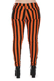 Banned Apparel Forever Yours Striped Trousers [ORANGE AND BLACK]