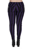 Banned Apparel Forever Yours Striped Trousers [Purple/Black]