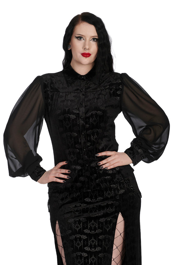 Banned Apparel Velvet Bat Blouse