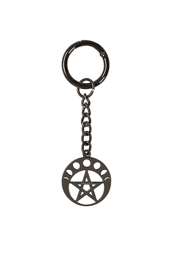 Banned Apparel Gun Metal Arcane Pentagram Keychain