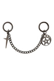Banned Apparel Gun Metal Sorcerer Pentagram And Cross Chain