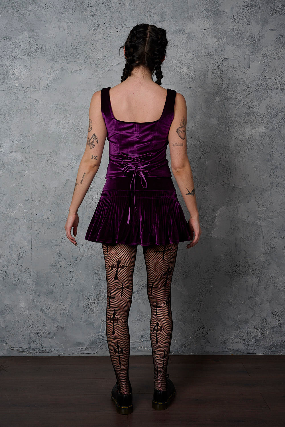 Banned Apparel Nightfall Velvet Skirt [Purple]