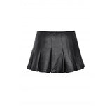 Dark In Love Punk Sassy Girl Black PU Leather Low Waisted Skirt KW375