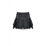 Dark In Love Punk Metal Pleated Mini Skirt KW333