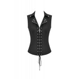 Dark In Love Studded Lace Up Corset Vest Top TW681