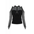 Dark In Love Elise Open Shoulder Net Top TW254