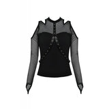 Dark In Love Elise Open Shoulder Net Top TW254