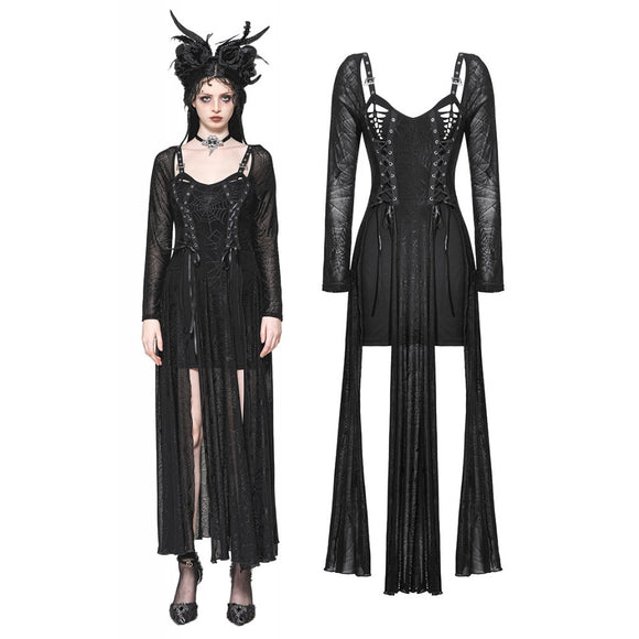 Dark In Love The Gothic Elegant Spider Long Dress DW1061