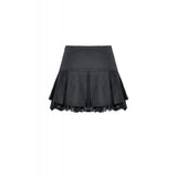 Dark In Love Punk Metal Pleated Mini Skirt KW333