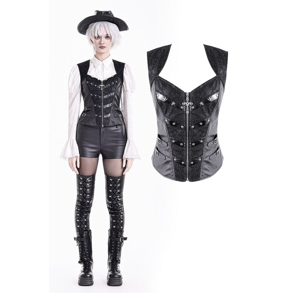 Dark In Love Crucifix Armour Top TW726
