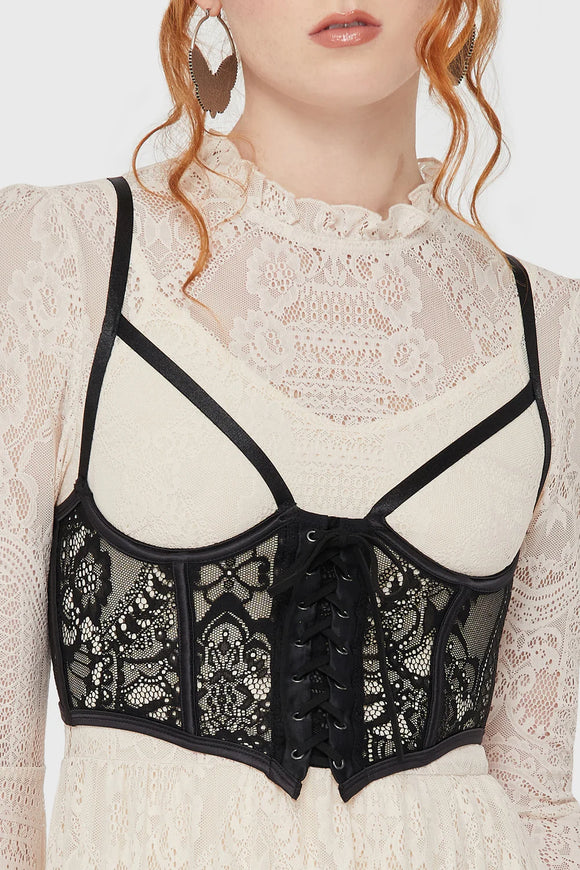 Killstar Ardern Lace Basque [Black]