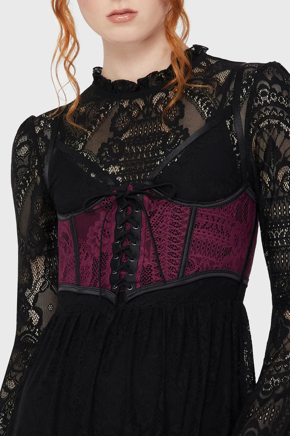 Killstar Arden Lace Basque [Plum]