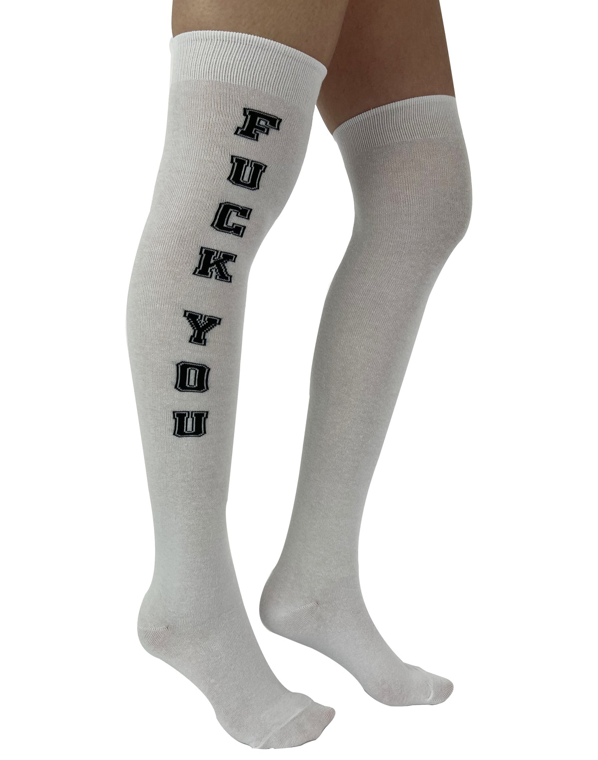 Pamela Mann F You Over Knee Socks [White]