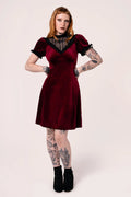 Hell Bunny Mourning Dress [Burgundy]
