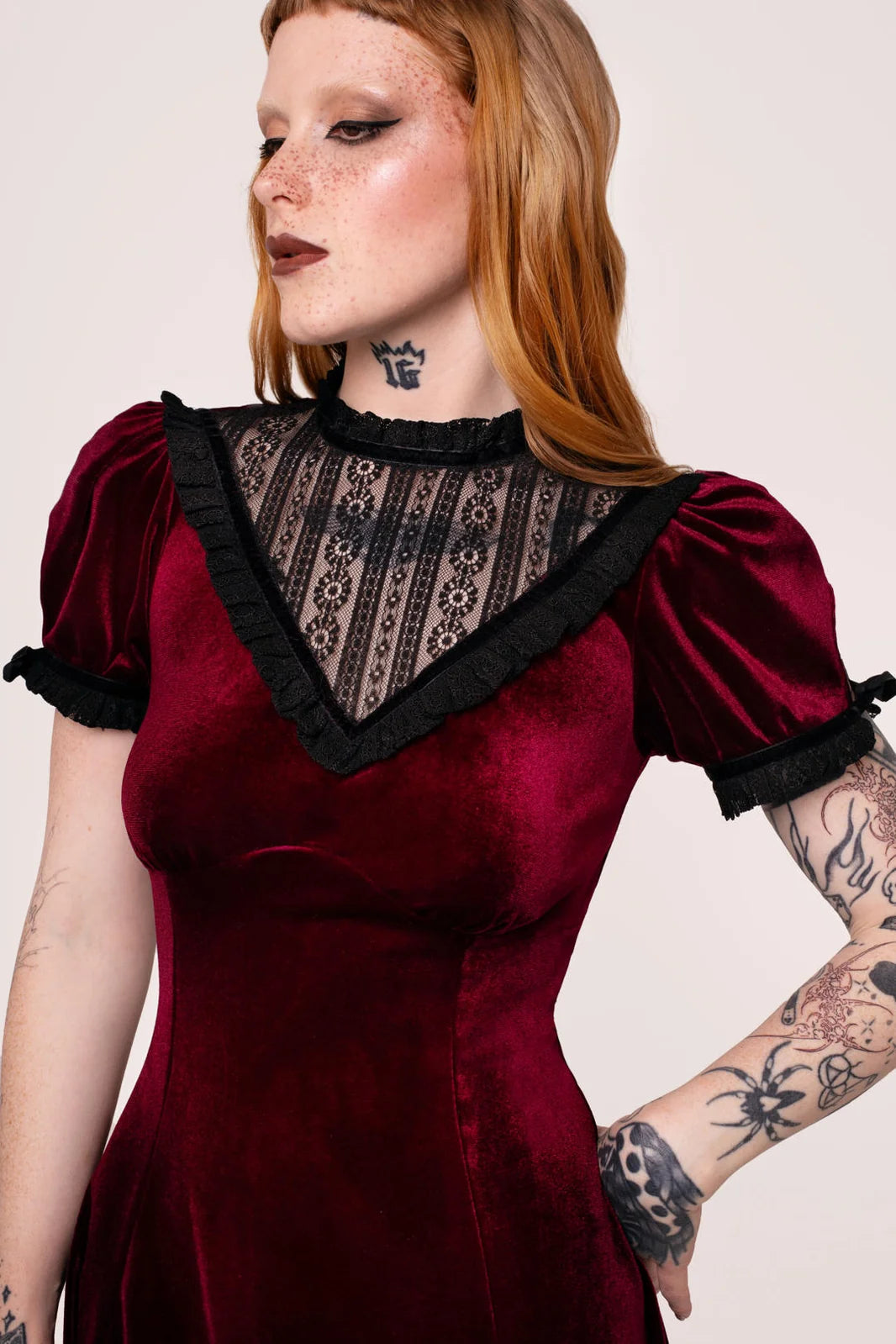 Hell Bunny Mourning Dress [Burgundy]