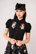 Hell Bunny Ghost Flower Blouse