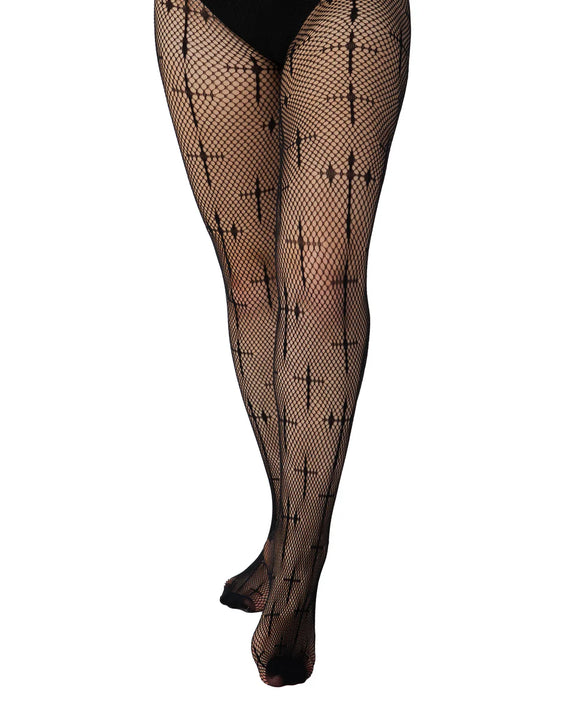 Pamela Mann Latin Cross Net Tights