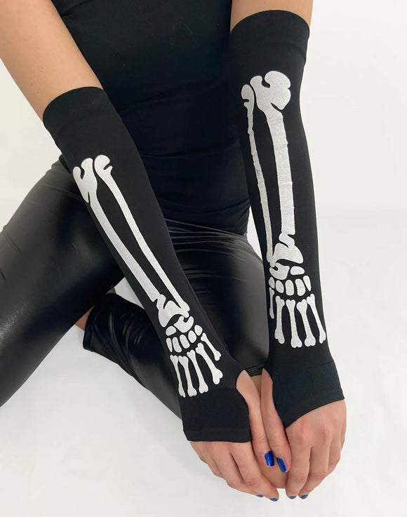 Pamela Mann Skeleton Bone Fingerless Gloves