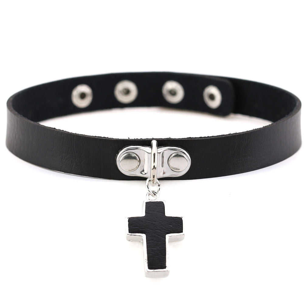 Bullet 69 Crucifix Pendant Choker