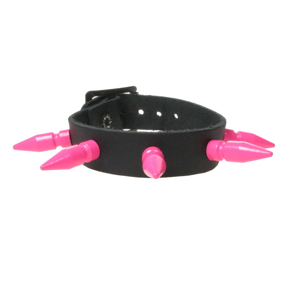 Bullet 69 1 Row Pink Spike Wristband