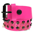 Bullet 69 2 Row Black Conical Stud Fluorescent Pink Belt