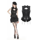 Dark In Love Gothic Lace Trim Tie-up Top TW601