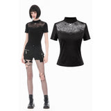 Dark In Love Gothic Spiderweb Mesh Top TW703