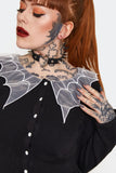 Jawbreaker Spiderweb Collar Cropped Cardigan