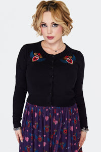 Jawbreak Alchemy Hearts Black Cardigan