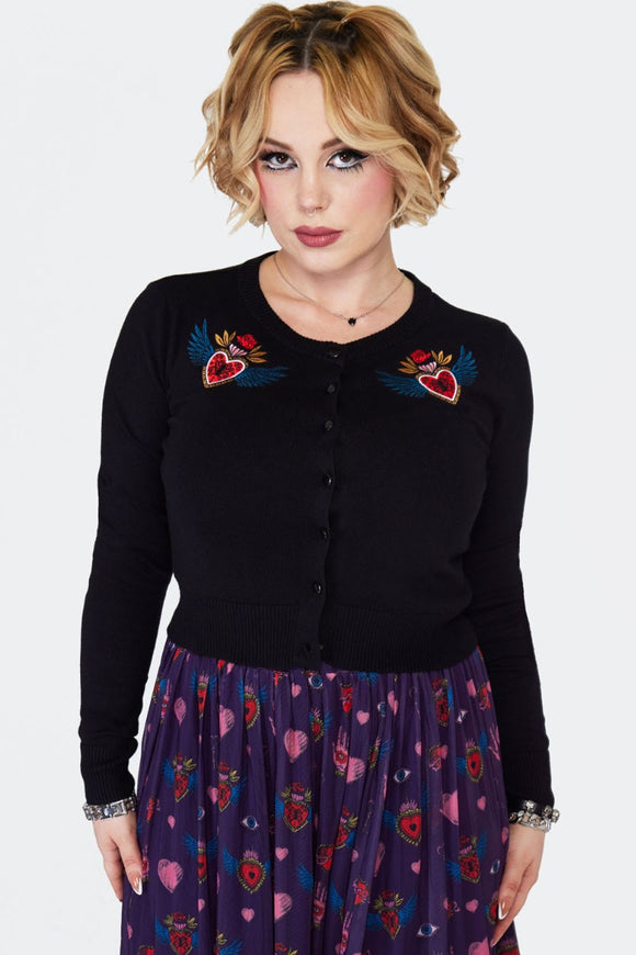 Jawbreak Alchemy Hearts Black Cardigan