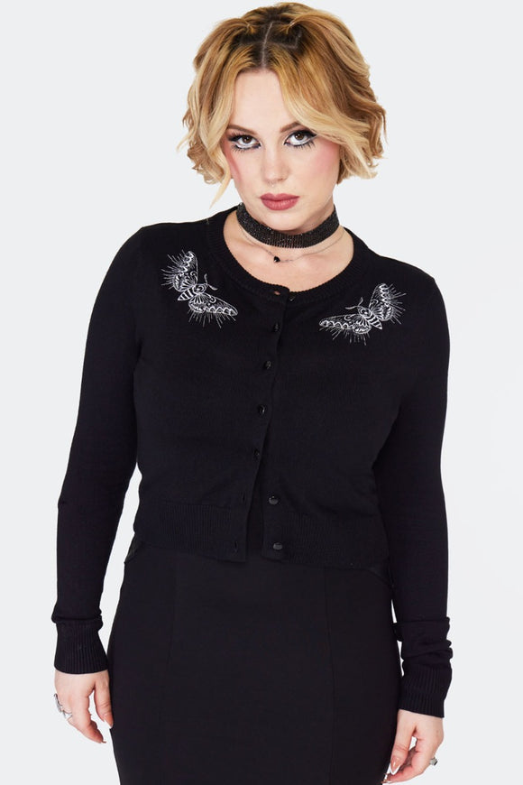 Jawbreaker Night Moth Black Cardigan