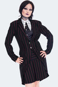 Jawbreaker Striped Long Blazer Tailcoat