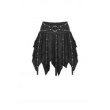 Dark In Love Punk Irregular Tattered Skull Midi Skirt KW340