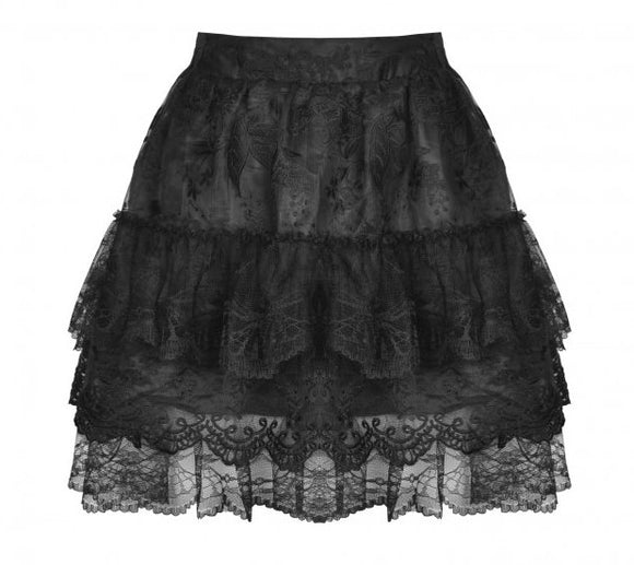 Dark In Love Gothic Lolita Frilly Lace Mini Skirt KW220