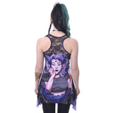 Heartless Moon Child Lace Panel Top Black/Purple