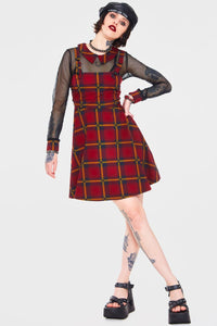 Jawbreaker Passionate By Nature Plaid Overall Dress