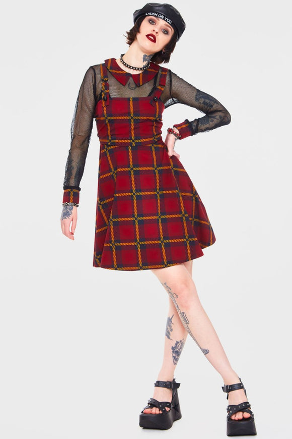 Jawbreaker Passionate By Nature Plaid Overall Dress