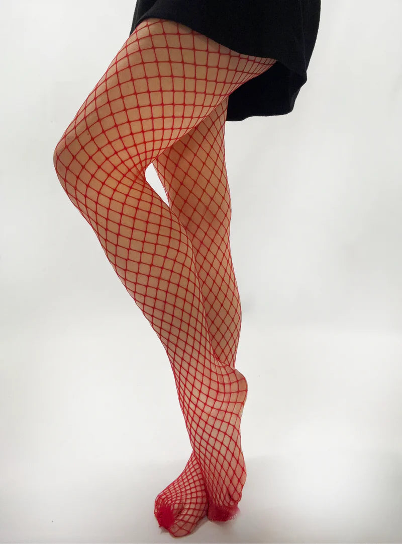Pamela Mann Industrial Medium Net Tights [Red]