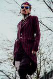 Jawbreaker Striped Long Blazer Tailcoat