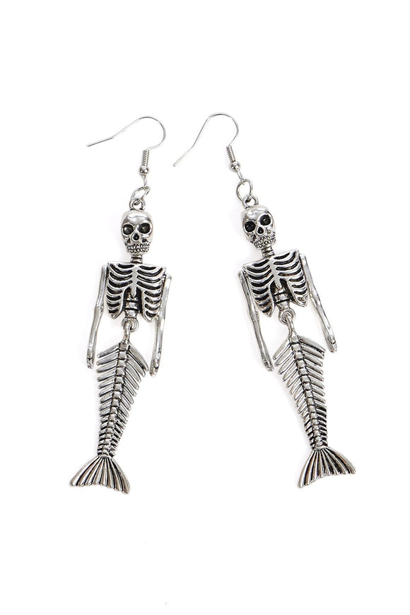 Banned Apparel Calypso Mermaid Skeleton Earrings